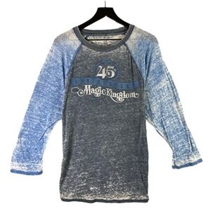 Disney 45th MK WDW Blue Tee Shirt Medium Magic Castle Fireworks Celebration